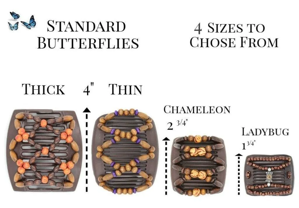 African Butterfly Chameleon Hair Comb - Ndebele Blonde 30