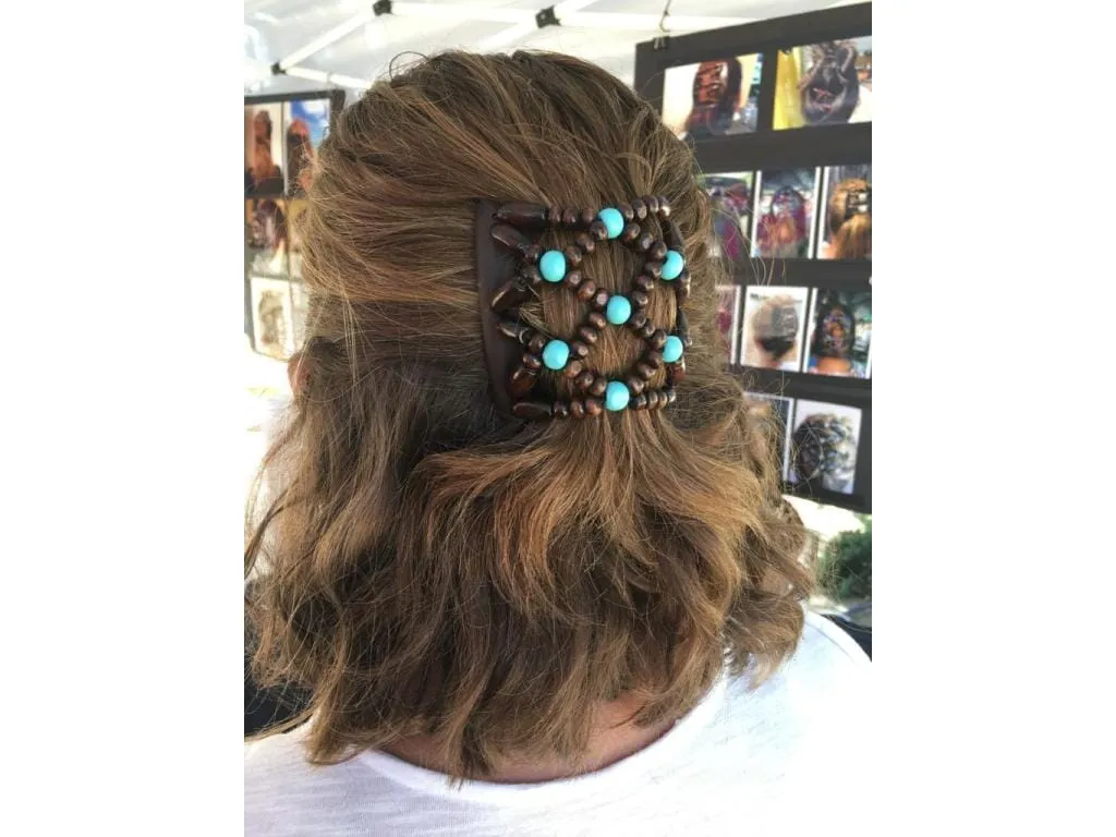 African Butterfly Chameleon Hair Comb - Ndebele Blonde 30