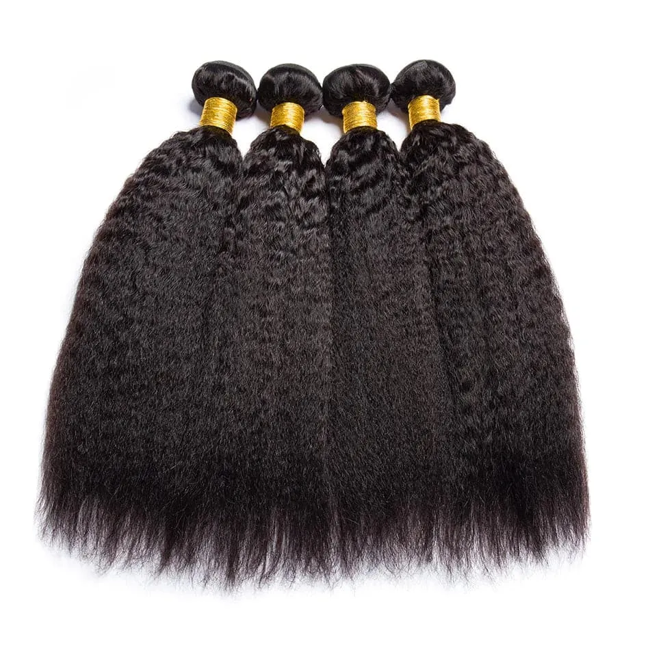 Alipop Hair 4 Bundles Kinky Straight Hair 100% Unprocessed Virgin Hair