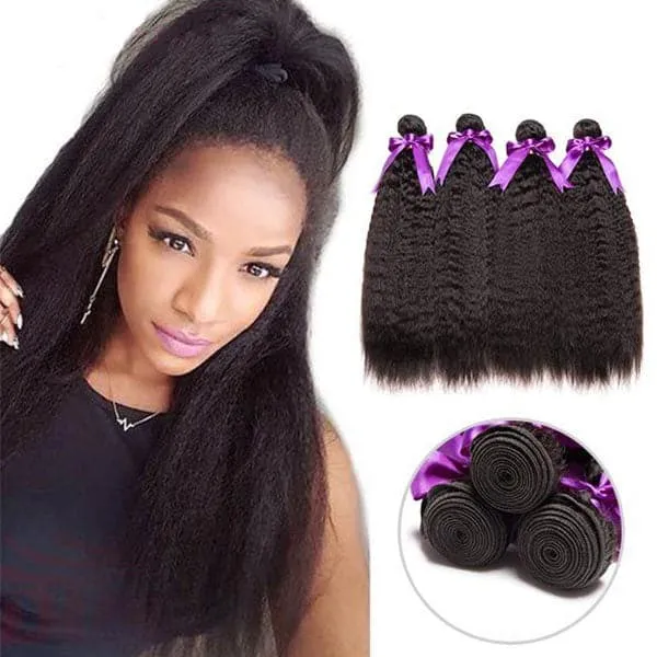 Alipop Hair 4 Bundles Kinky Straight Hair 100% Unprocessed Virgin Hair