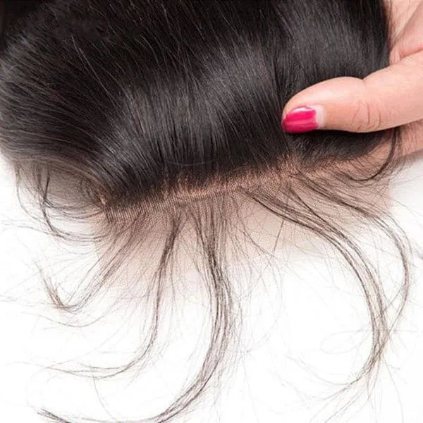 Alipop Hair Straight Hair 4 Bundles with Lace Closure Virgin Remy Hair Weave 100% Unprocessed Human Natural Color