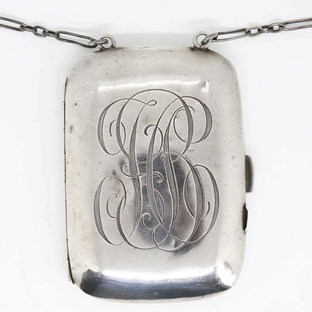 American Sterling Silver Calling Card / Dance Card Purse on Chain