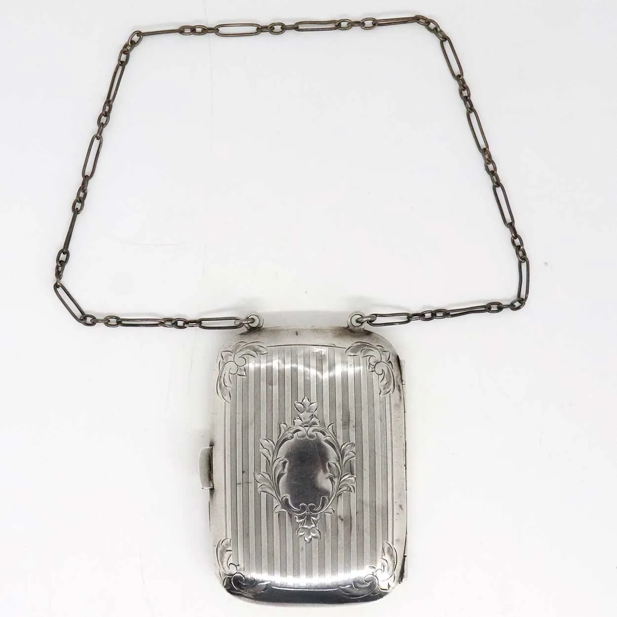 American Sterling Silver Calling Card / Dance Card Purse on Chain
