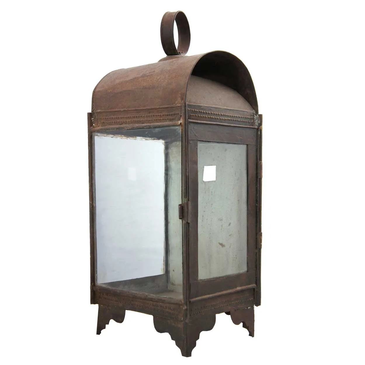 Anglo Indian Toleware and Glass Candle Lantern