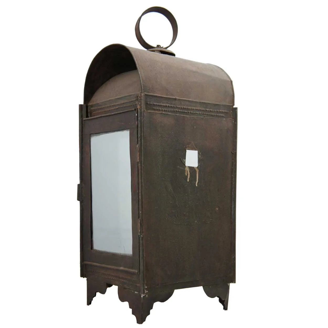 Anglo Indian Toleware and Glass Candle Lantern