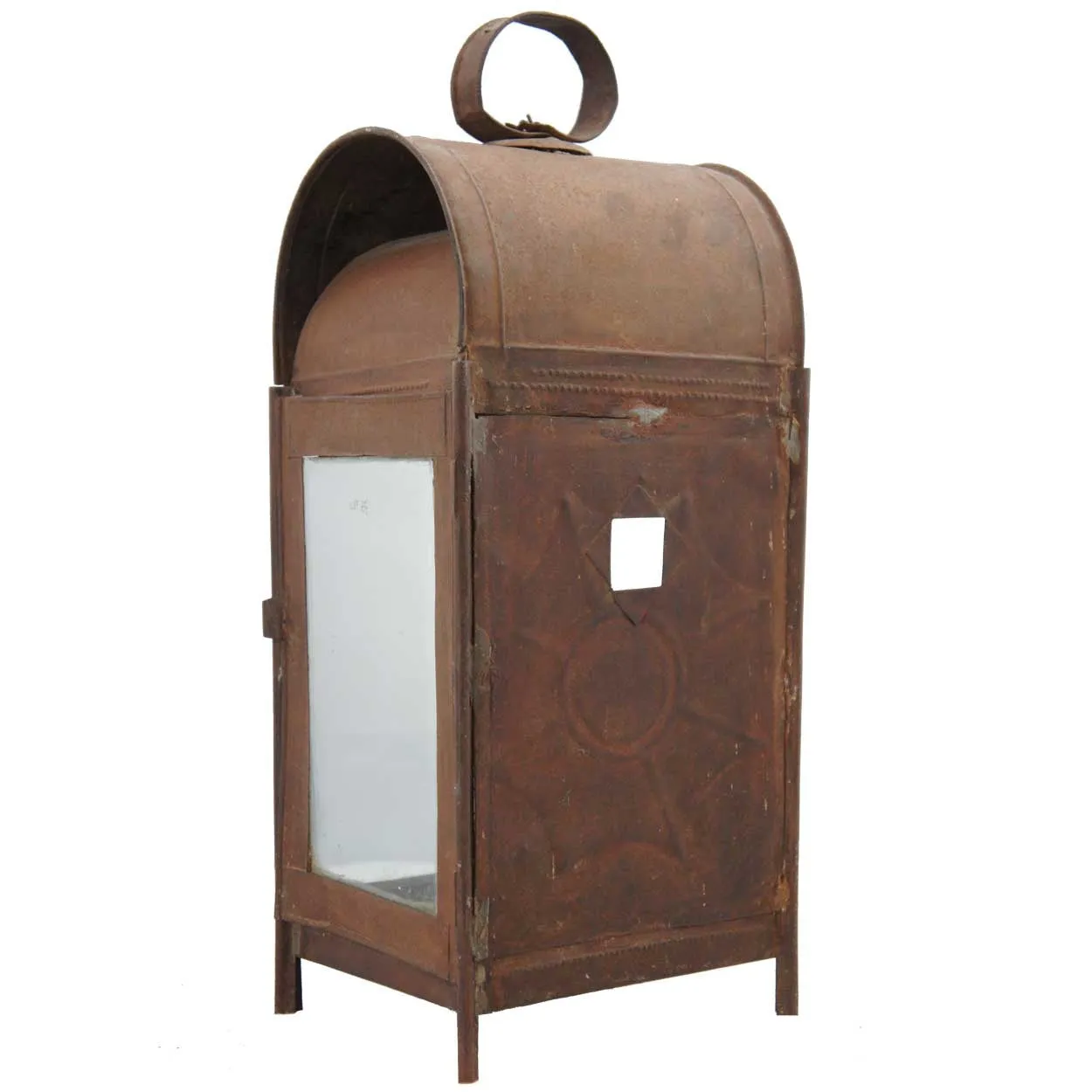 Anglo Indian Toleware and Glass Portable / Wall Candle Lantern