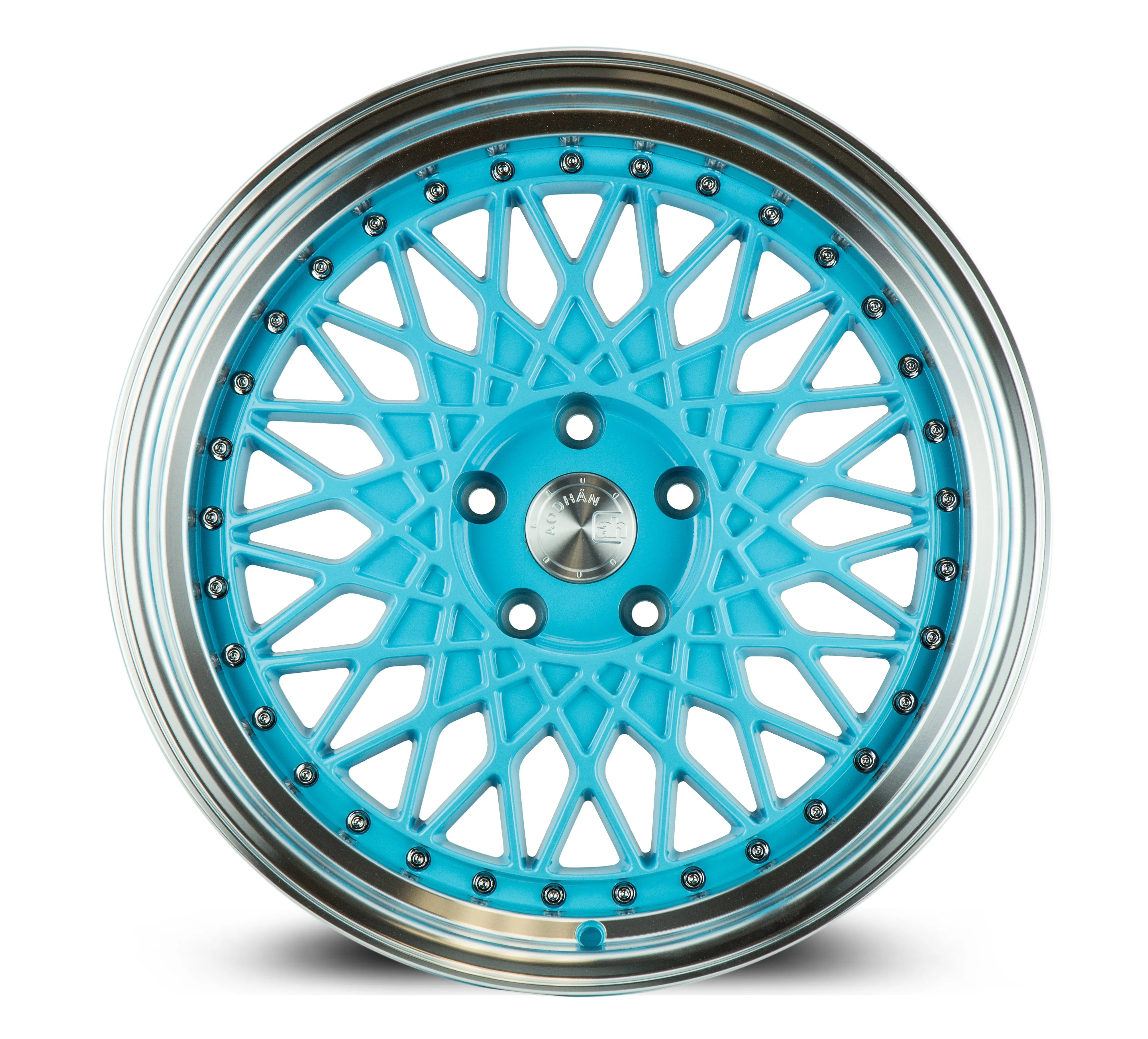 Aodhan AH05 18x9.5 5x114.3  35 Tiffany Blue w/Machined Lip