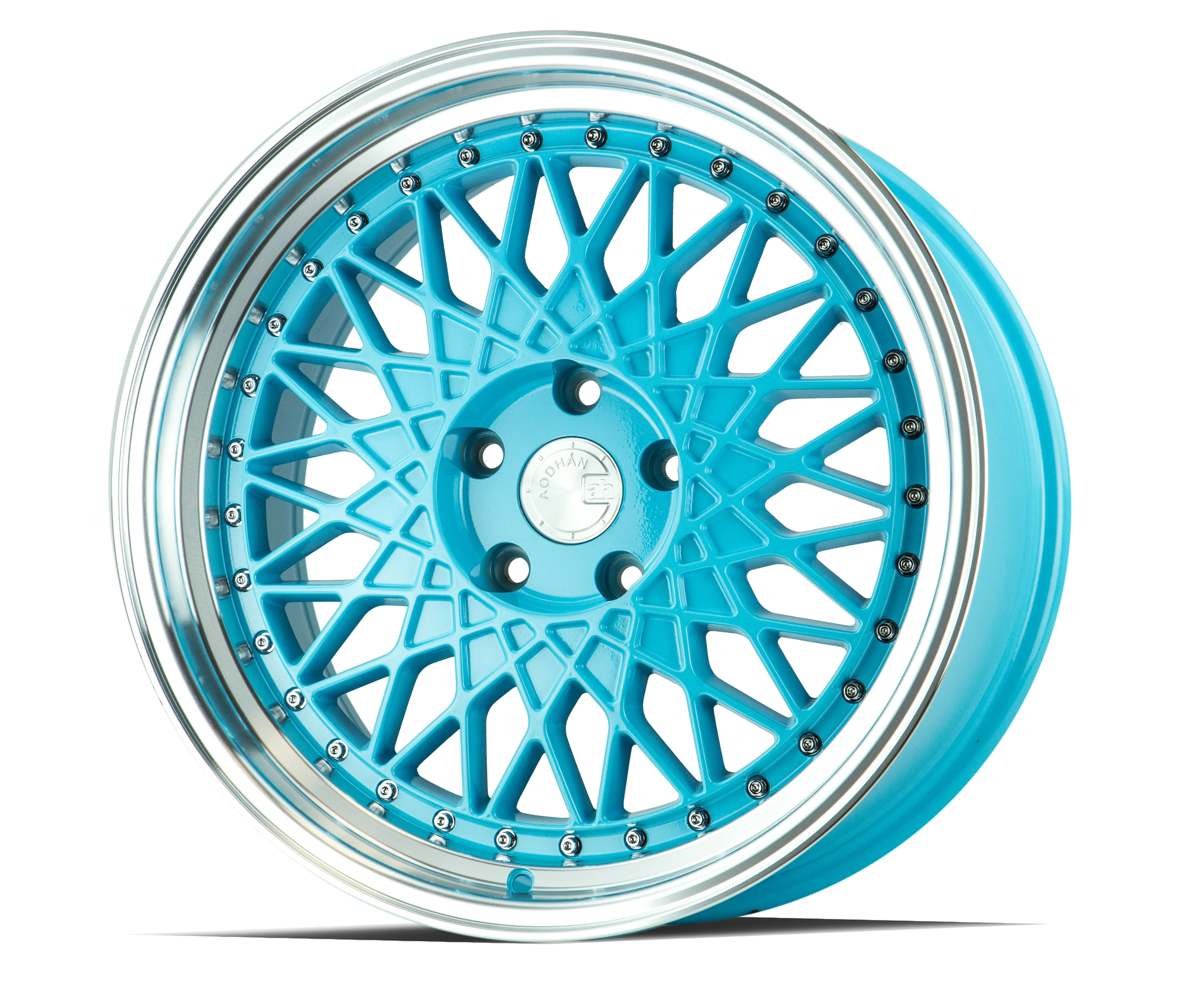 Aodhan AH05 18x9.5 5x114.3  35 Tiffany Blue w/Machined Lip