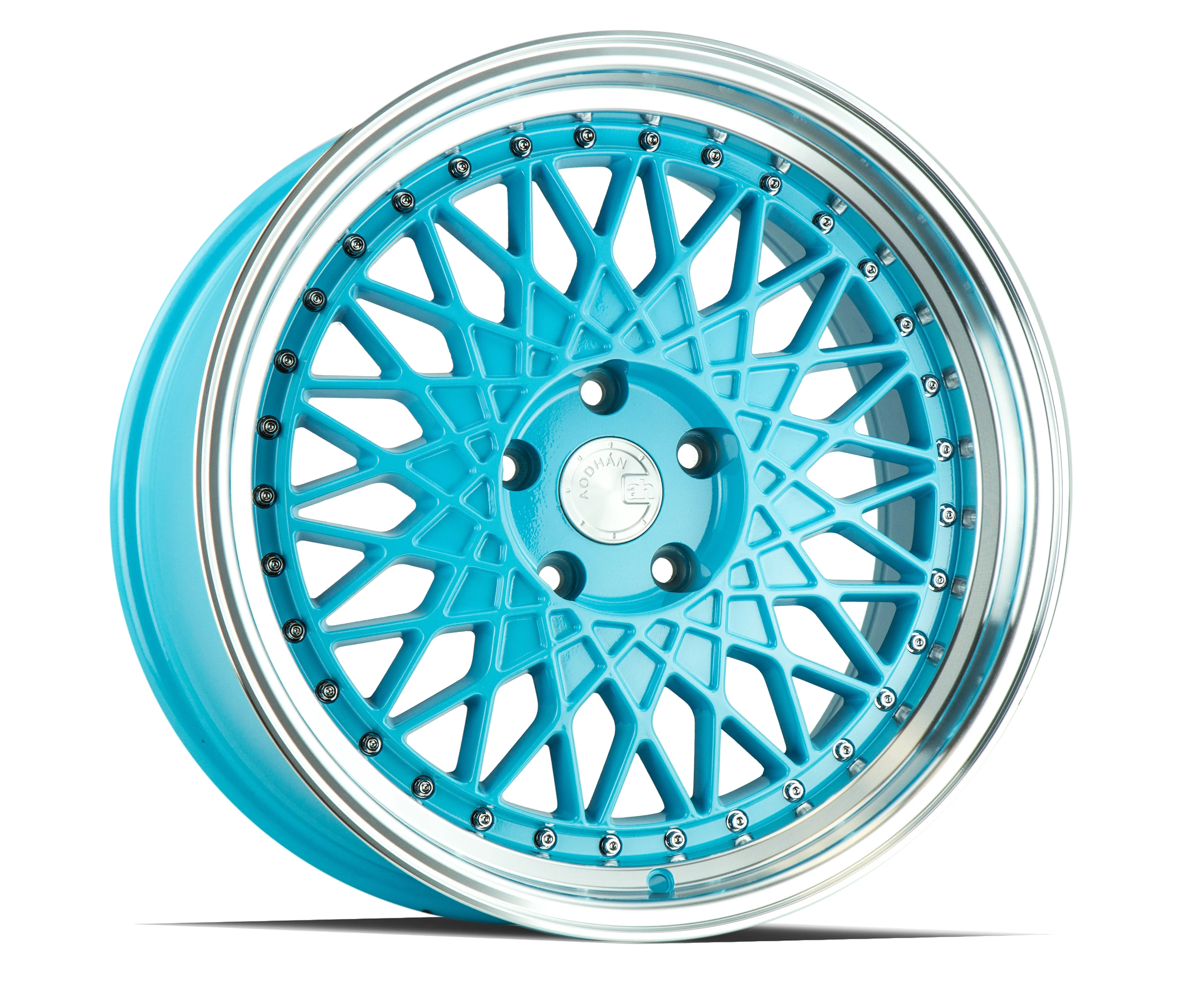Aodhan AH05 18x9.5 5x114.3  35 Tiffany Blue w/Machined Lip