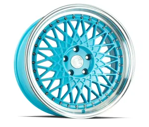 Aodhan AH05 18x9.5 5x114.3  35 Tiffany Blue w/Machined Lip