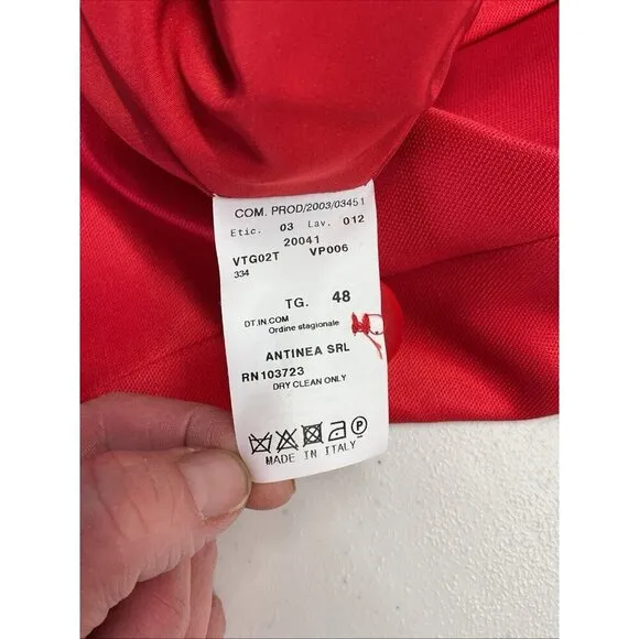 Armani Collezioni womens Blazer Size 12 Satin RED Italy Festive Holiday Party