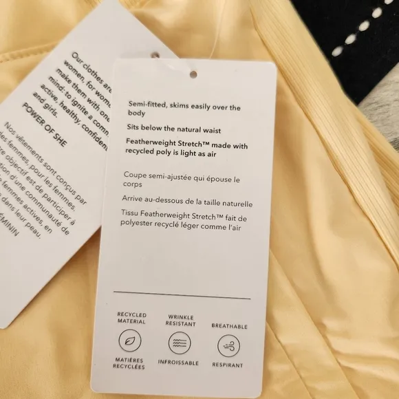 Athleta Brooklyn Skort 16&quot; Yellow Athletic Skirt NWT Size 14
