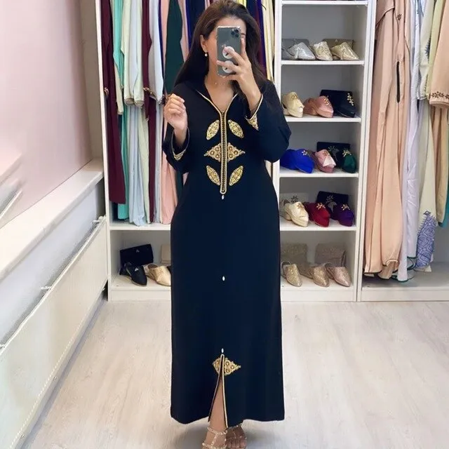 Autumn Women Long Dress 2021 Fashion Flower Printed Zipper Vintage Party Dinner Maxi Dresses Femme Vestiods Work Office