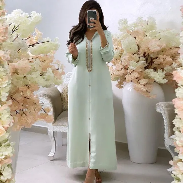 Autumn Women Long Dress 2021 Fashion Flower Printed Zipper Vintage Party Dinner Maxi Dresses Femme Vestiods Work Office