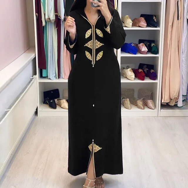 Autumn Women Long Dress 2021 Fashion Flower Printed Zipper Vintage Party Dinner Maxi Dresses Femme Vestiods Work Office