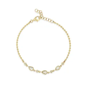 Ball Chain Moonstone & Diamond Bracelet