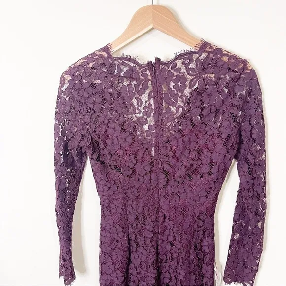 Bardot Burgundy Midnight Lace Long Sleeves Dress Size 4 US or Small NWT