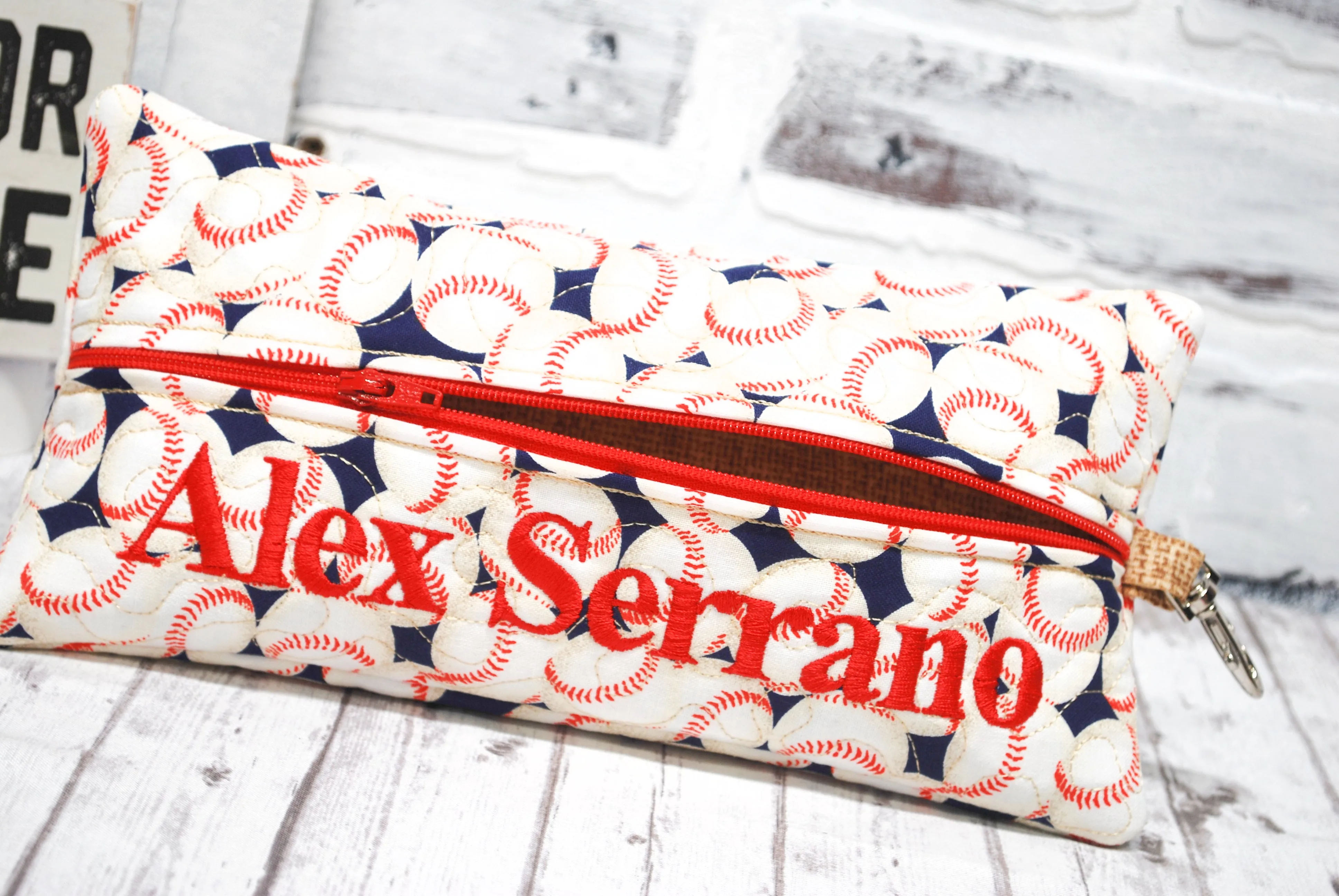 Baseball Personalized Quilted Pouch