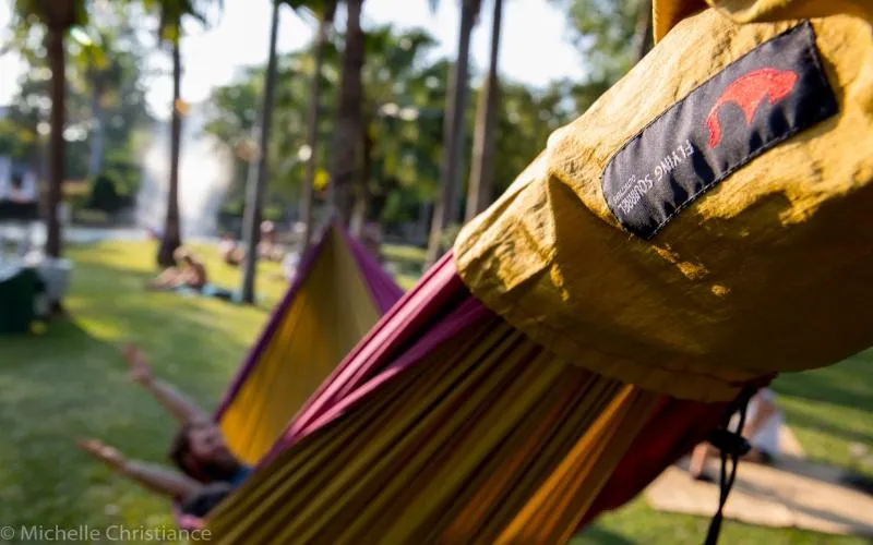 BaseCamp Hammock™ - Gold & Maroon by Flying Squirrel Outfitters