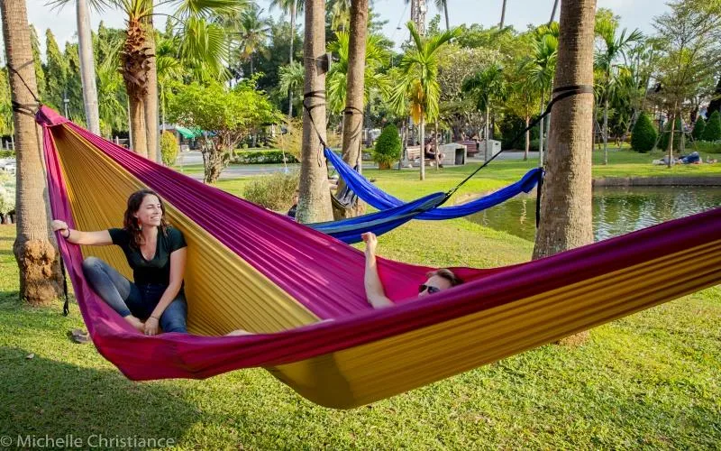 BaseCamp Hammock™ - Gold & Maroon by Flying Squirrel Outfitters
