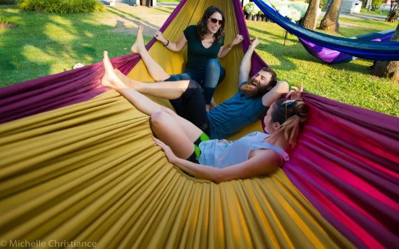 BaseCamp Hammock™ - Gold & Maroon by Flying Squirrel Outfitters