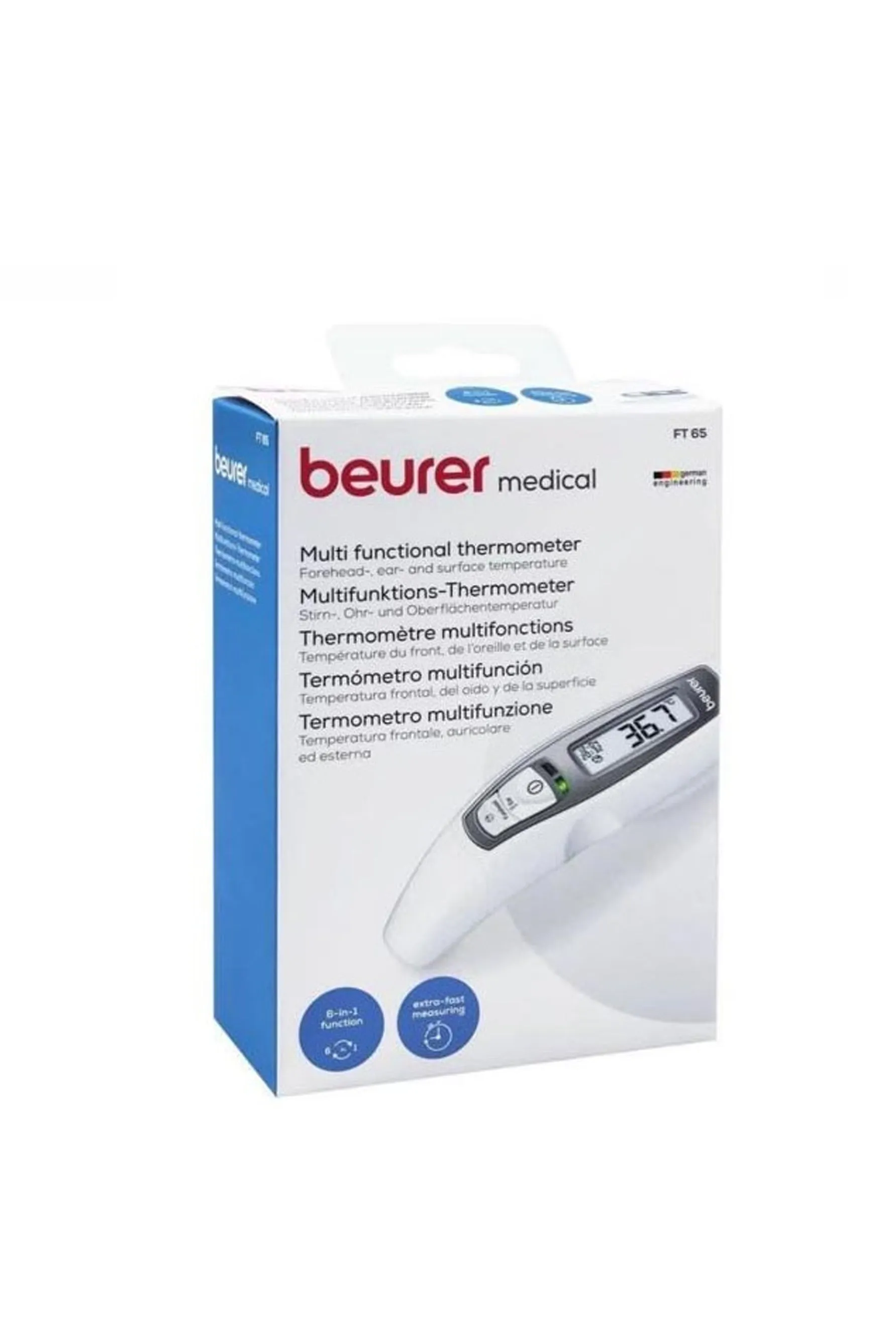 BEURER Forehead and Ear Multifunctional Thermometer 6N1 FT65
