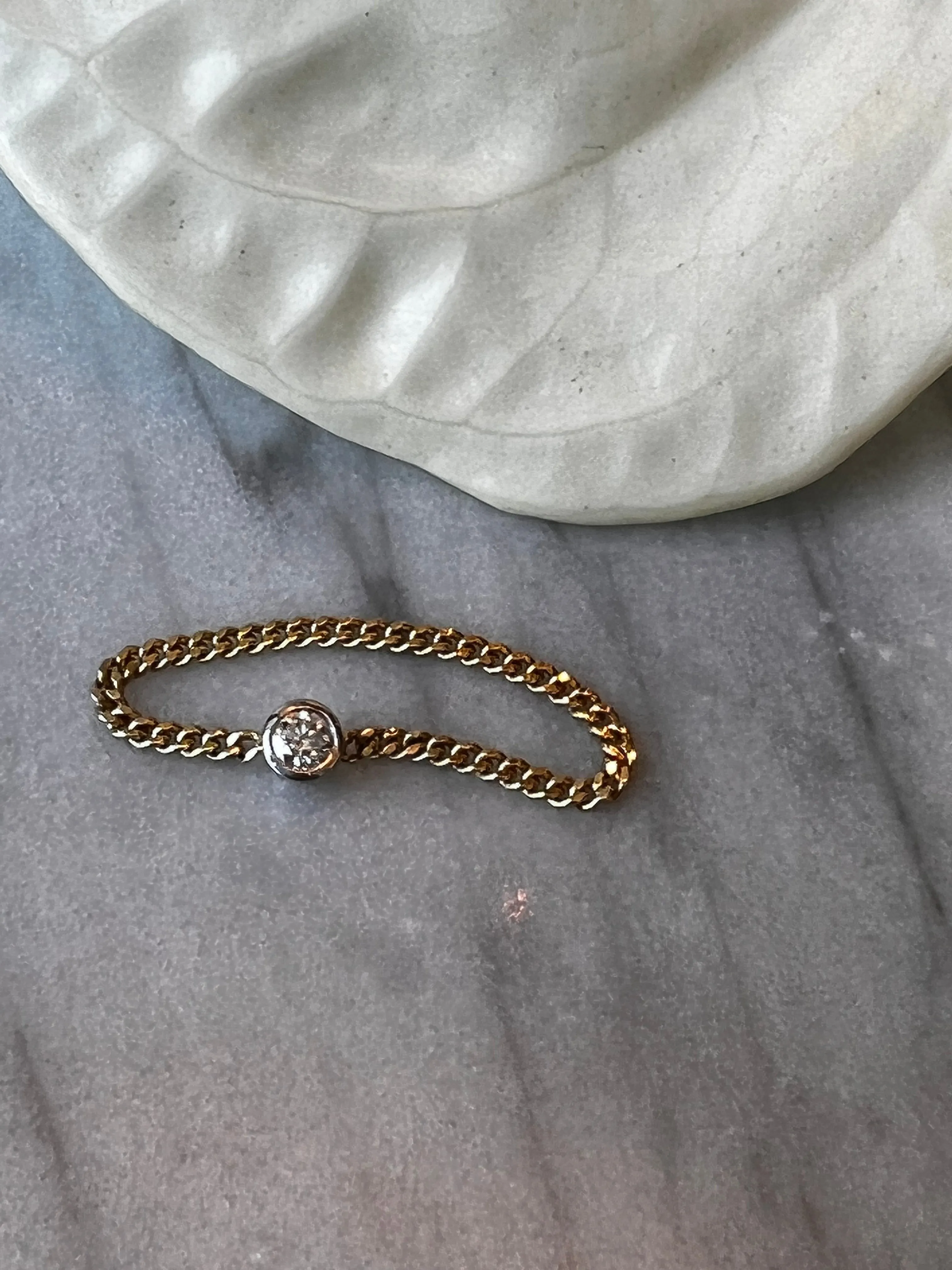 Bezel Diamond Cuban Link Ring (3.8mm)