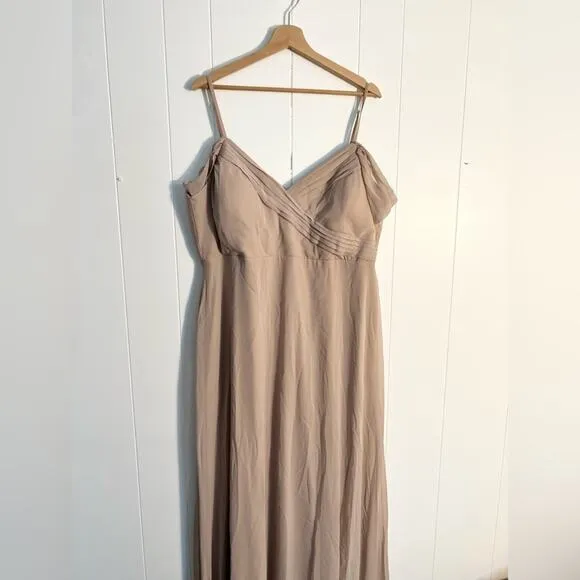 Birdy Grey Devin Convertible Dress in taupe chiffon bridesmaid wedding