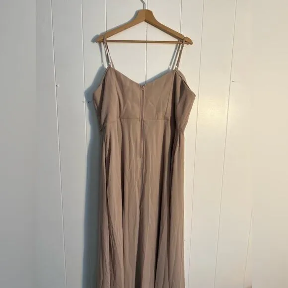 Birdy Grey Devin Convertible Dress in taupe chiffon bridesmaid wedding