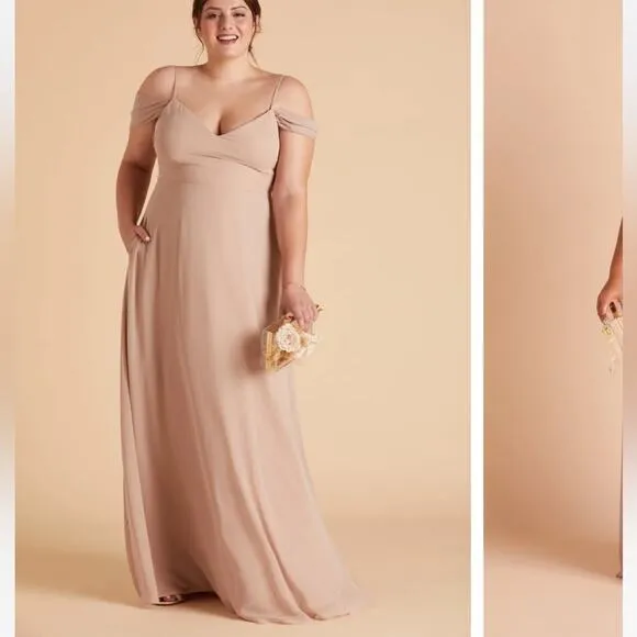 Birdy Grey Devin Convertible Dress in taupe chiffon bridesmaid wedding