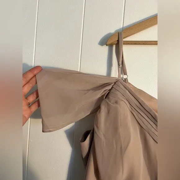 Birdy Grey Devin Convertible Dress in taupe chiffon bridesmaid wedding