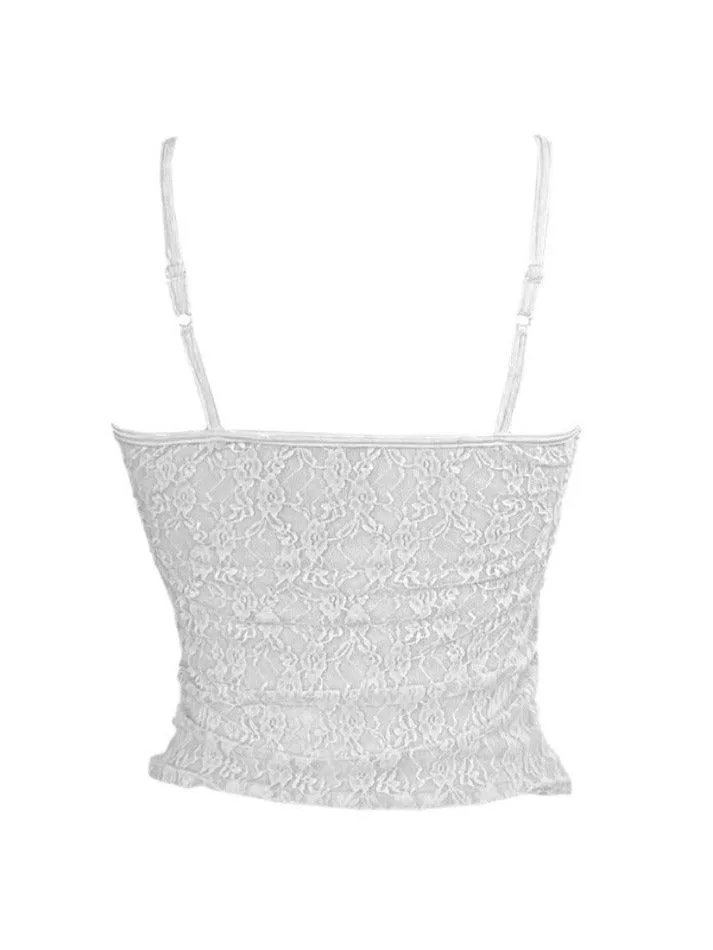 Black Lace Cami Top with Slim Fit