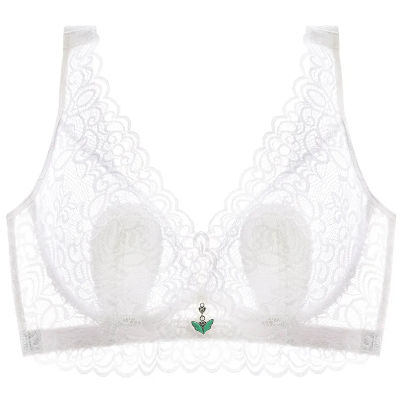 Black--Plus Size Lace Breathable Lightly Lined Push Up Wide Shoulder Bras