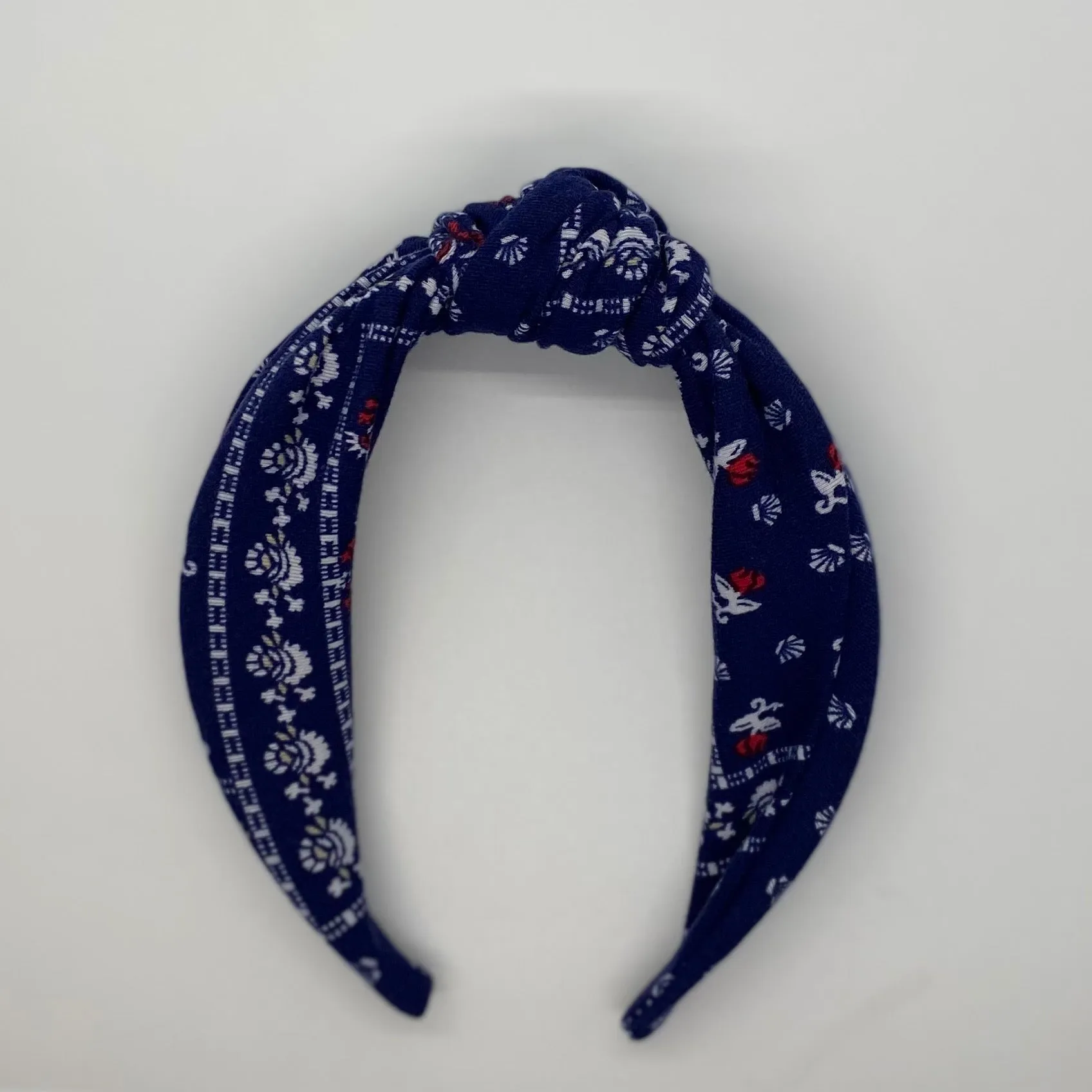 Blue Bandana Top Knot Headband