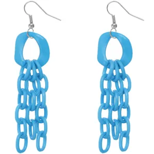 Blue Link Acrylic Dangle Earrings