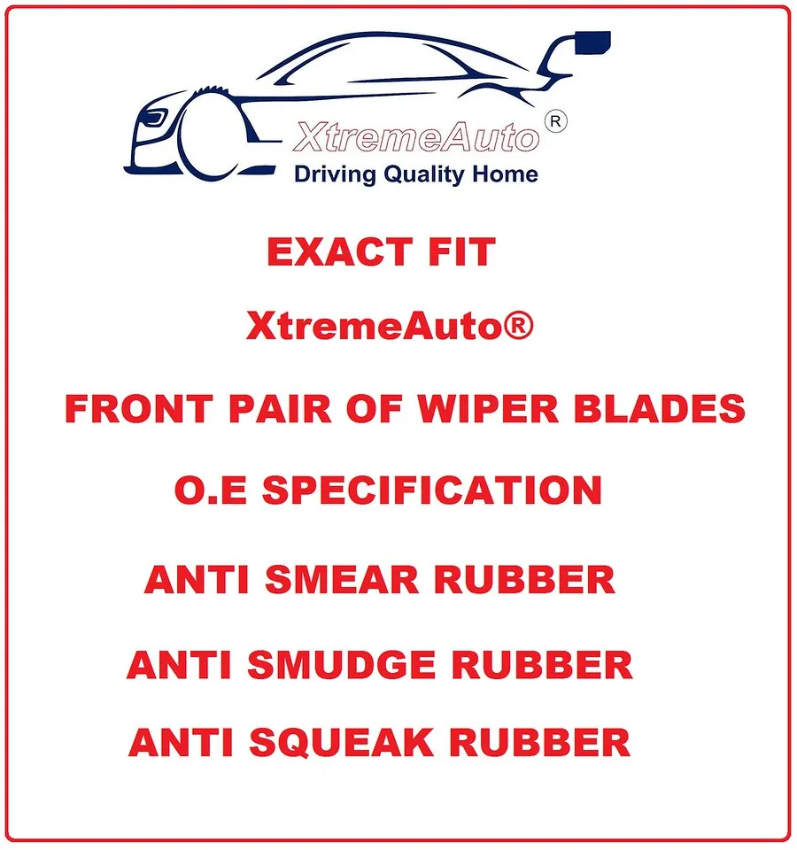 Bmw 6 Series/M6 E64 Convertible 2004-2011 Xtremeauto® Front Window Windscreen Replacement Wiper Blades Pair