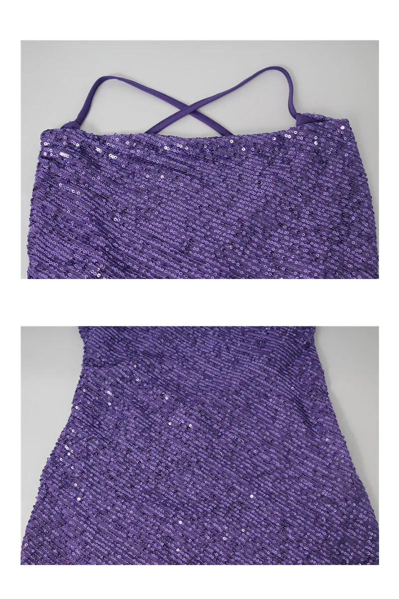 BQ3105 Sequins Fishtail Dress