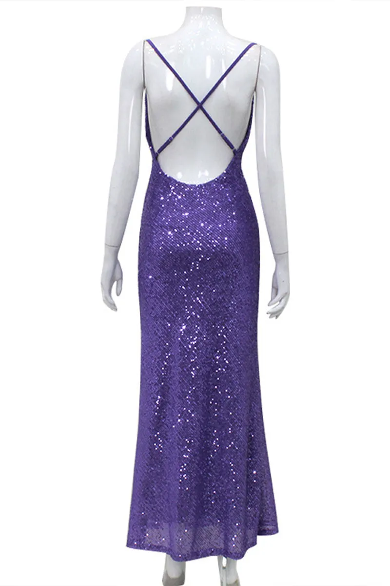 BQ3105 Sequins Fishtail Dress