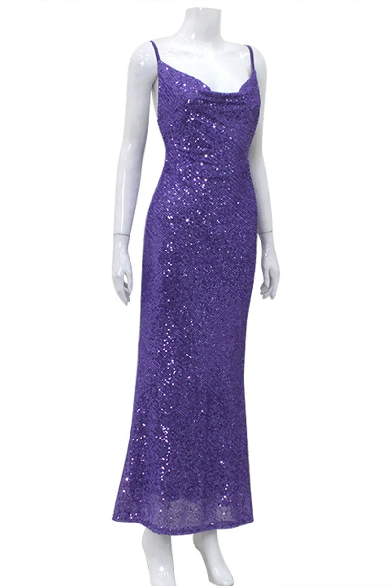 BQ3105 Sequins Fishtail Dress