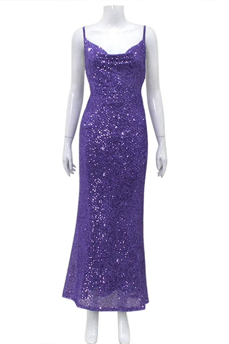 BQ3105 Sequins Fishtail Dress
