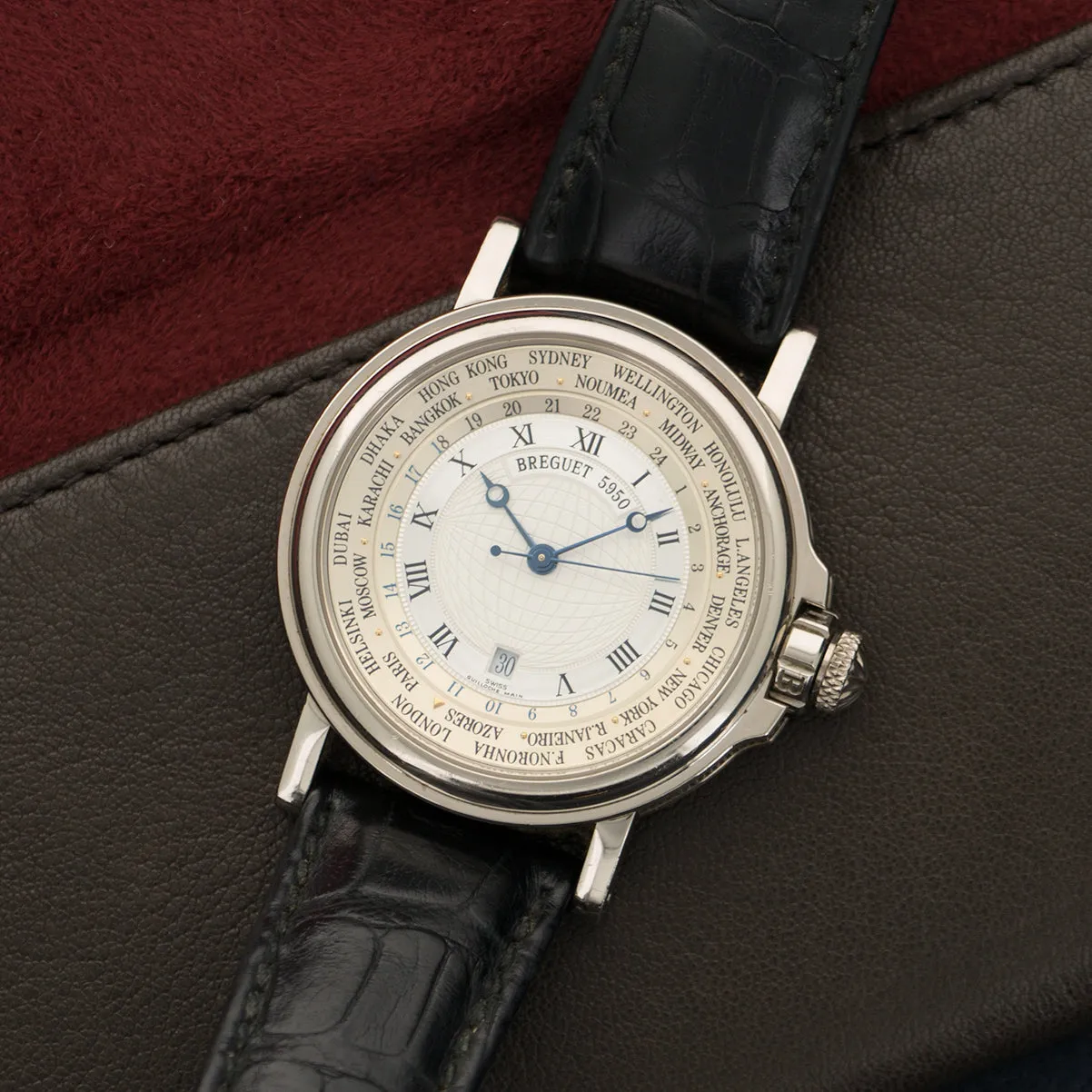 Breguet White Gold Hora Mundi Marine Watch Ref. 3700