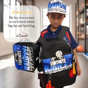 Brickwall Graffiti Fortnit Personalised Bundle 1x TruckerCap, 1x Backpack, 1x Lunchbox