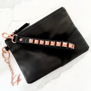 Bundle - Classic Black Clutch   Dalia Studded Hand strap