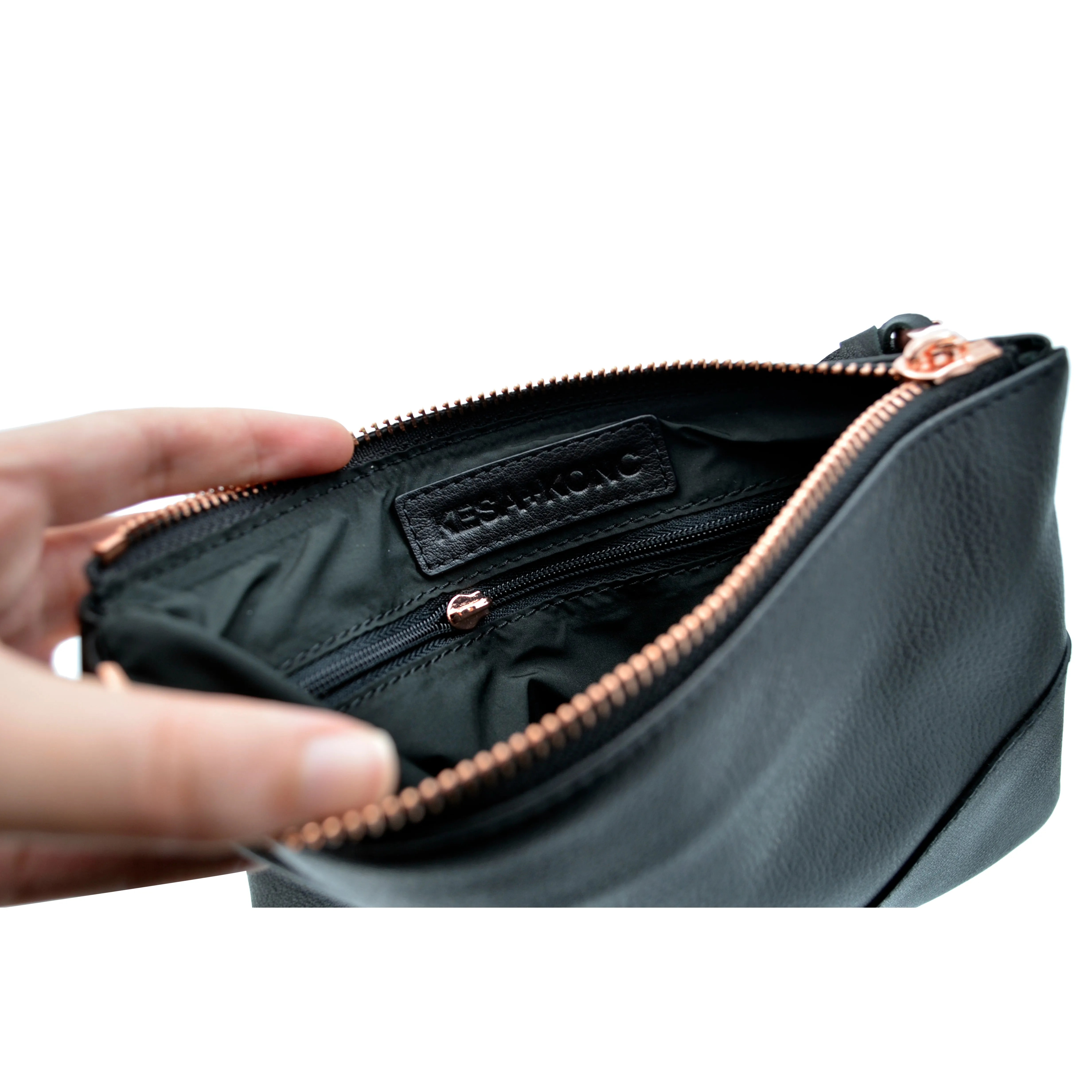 Bundle - Classic Black Clutch   Dalia Studded Hand strap