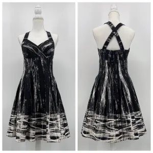 Calvin Klein Abstract Cross Back Fit Flare Dress
