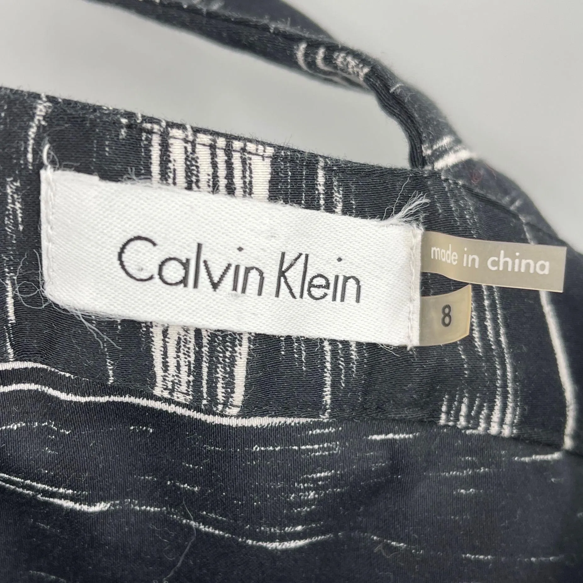 Calvin Klein Abstract Cross Back Fit Flare Dress