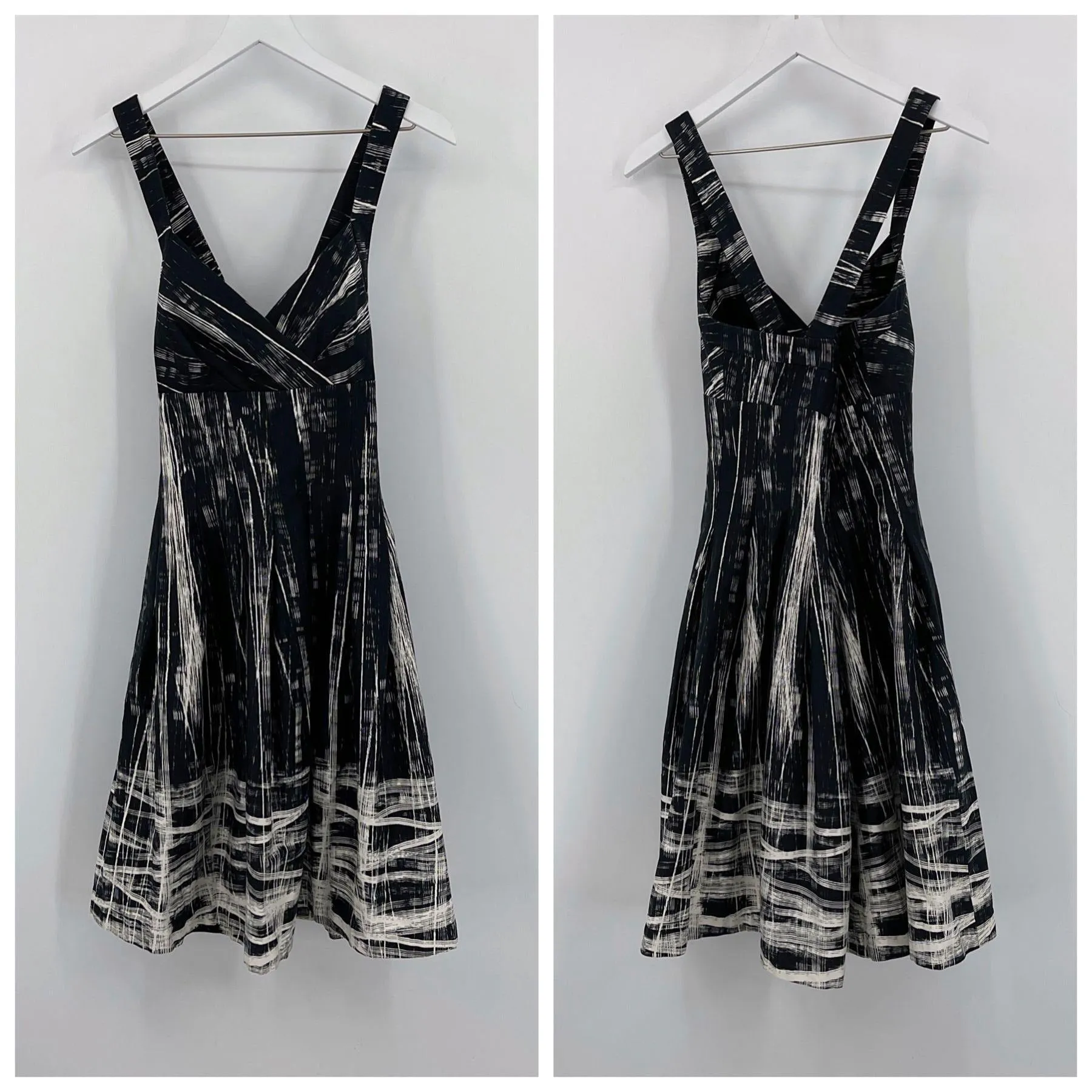 Calvin Klein Abstract Cross Back Fit Flare Dress