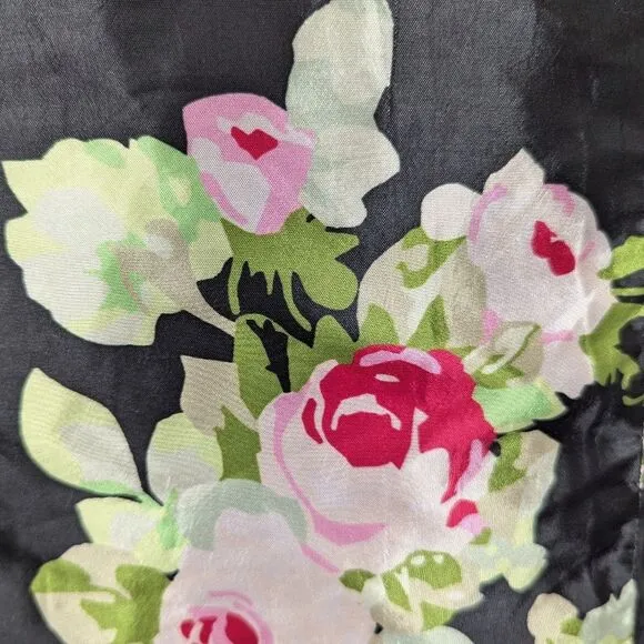 Camille La Vie Black Pink Green Floral Formal Satin Mermaid Maxi Prom Skirt 8