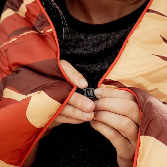Camping Blanket, Puffy Waterproof Travel Blanket, Picnic Blanket, for Outdoors, Travel. (Lake, 69"x 53")