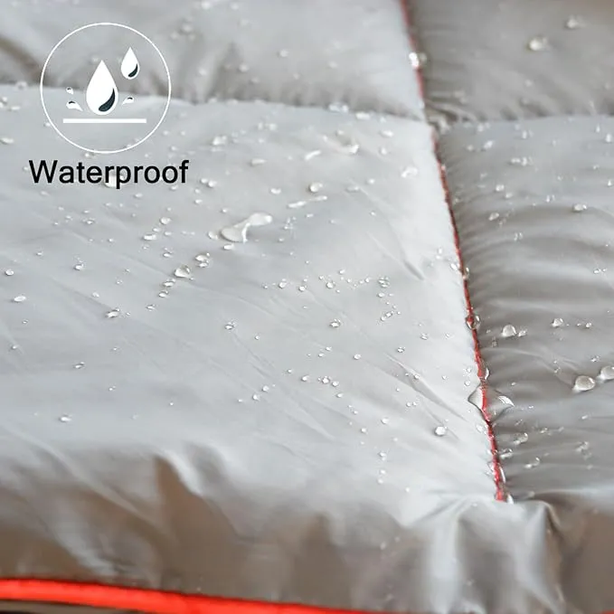 Camping Blanket, Puffy Waterproof Travel Blanket, Warm Cozy Picnic Blanket, for Outdoors, Travel, and Mountain.(Grey, 55" x 39")